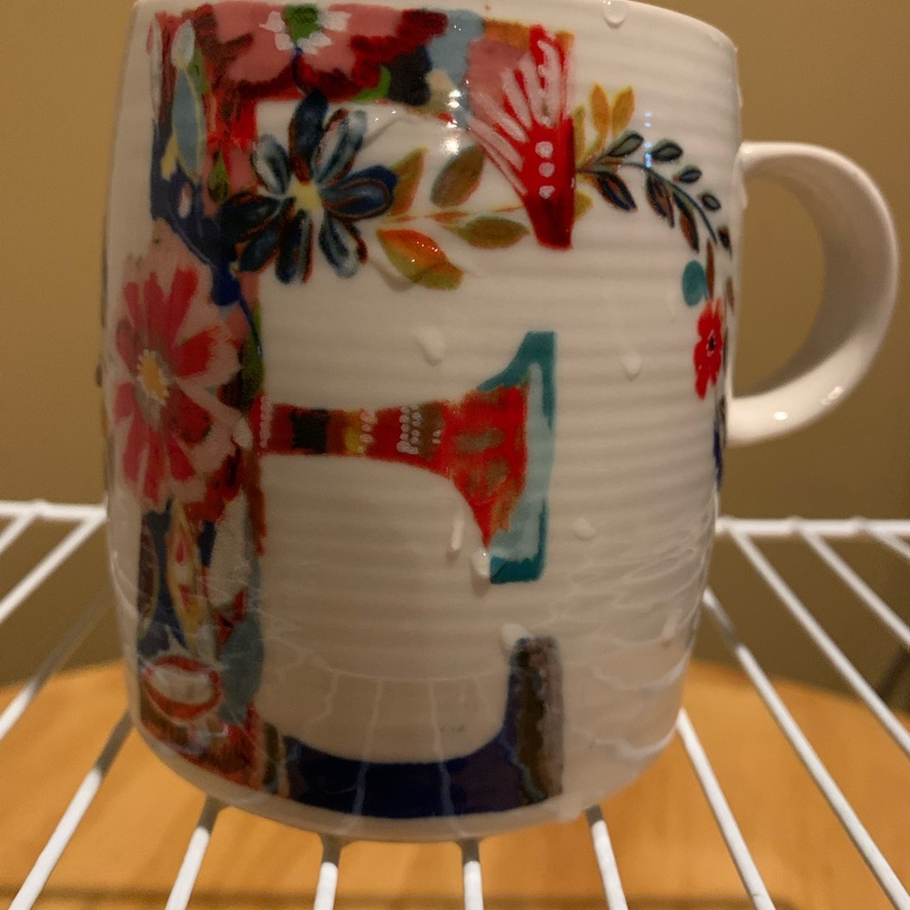 Anthropologie Letter “E” Coffee Cup By Starla M. Halfmann